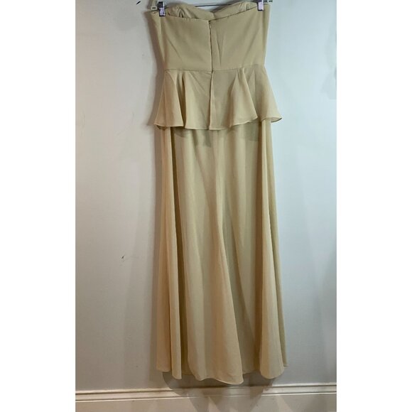 Social Bridesmaids Strapless Palomino Gown With Peplum Design Size 10 - Picture 8 of 13